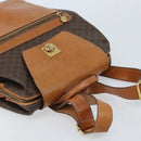 CELINE Macadam Canvas Backpack PVC Leather Brown Gold Auth 169840-6
