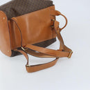 CELINE Macadam Canvas Backpack PVC Leather Brown Gold Auth 169840-8