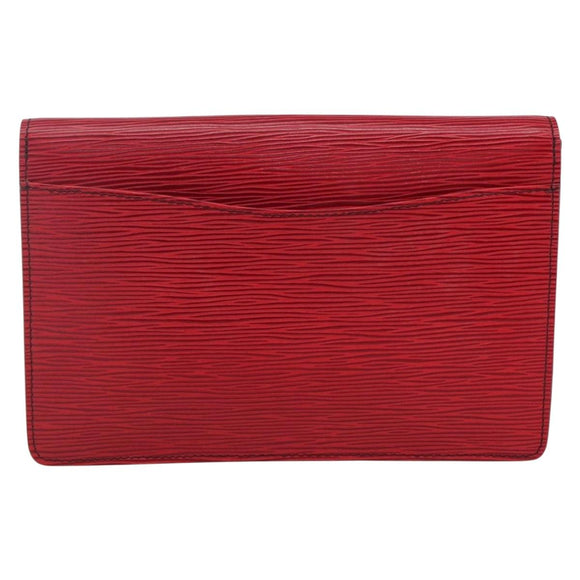 LOUIS VUITTON Epi Montaigne 23 Clutch Bag Red M52667 LV Auth 169852