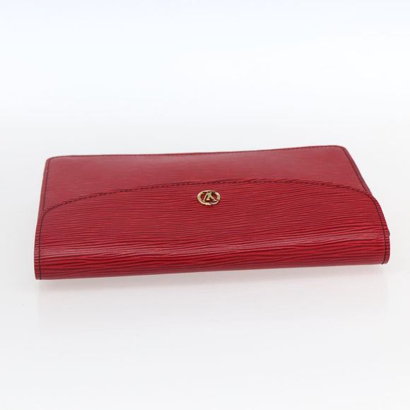 LOUIS VUITTON Epi Montaigne 23 Clutch Bag Red M52667 LV Auth 169852