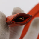 Salvatore Ferragamo Gancini Hand Bag Leather 2way Orange Gold Auth 169855-9