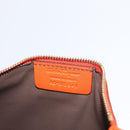 Salvatore Ferragamo Gancini Hand Bag Leather 2way Orange Gold Auth 169855-12