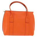 Salvatore Ferragamo Gancini Hand Bag Leather 2way Orange Gold Auth 169855-2