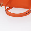 Salvatore Ferragamo Gancini Hand Bag Leather 2way Orange Gold Auth 169855-7