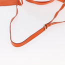 Salvatore Ferragamo Gancini Hand Bag Leather 2way Orange Gold Auth 169855-8