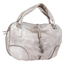 CELINE Bitter Sweet Hand Bag Leather Silver Auth 169857-1