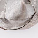 CELINE Bitter Sweet Hand Bag Leather Silver Auth 169857-14