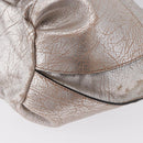CELINE Bitter Sweet Hand Bag Leather Silver Auth 169857-15