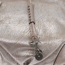 CELINE Bitter Sweet Hand Bag Leather Silver Auth 169857-17