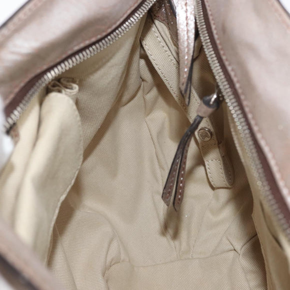 CELINE Bitter Sweet Hand Bag Leather Silver Auth 169857