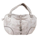 CELINE Bitter Sweet Hand Bag Leather Silver Auth 169857-13