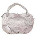 CELINE Bitter Sweet Hand Bag Leather Silver Auth 169857-2