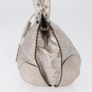 CELINE Bitter Sweet Hand Bag Leather Silver Auth 169857-3