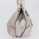 CELINE Bitter Sweet Hand Bag Leather Silver Auth 169857-4