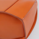 CELINE Double Star Ball Hand Bag Leather Orange Gold Auth 169858V-8