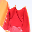 CELINE Double Star Ball Hand Bag Leather Orange Gold Auth 169858V-20