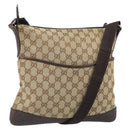 GUCCI GG Canvas Shoulder Bag Beige Silver 145857 Auth 169859-1
