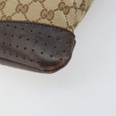 GUCCI GG Canvas Shoulder Bag Beige Silver 145857 Auth 169859-8