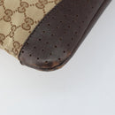 GUCCI GG Canvas Shoulder Bag Beige Silver 145857 Auth 169859-15