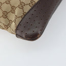 GUCCI GG Canvas Shoulder Bag Beige Silver 145857 Auth 169859-17