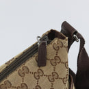 GUCCI GG Canvas Shoulder Bag Beige Silver 145857 Auth 169859-10