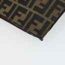 FENDI Zucca Canvas Shoulder Bag Black Brown Auth 169866-15
