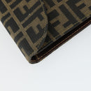 FENDI Zucca Canvas Shoulder Bag Black Brown Auth 169866-16