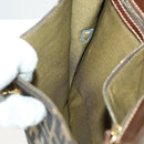 FENDI Zucca Canvas Shoulder Bag Black Brown Auth 169866-18