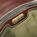 FENDI Zucca Canvas Shoulder Bag Black Brown Auth 169866-19