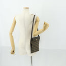 FENDI Zucca Canvas Shoulder Bag Black Brown Auth 169866-22