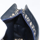 Christian Dior Trotter Canvas Shoulder Bag Navy Gold Auth 169874-19