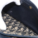 Christian Dior Trotter Canvas Shoulder Bag Navy Gold Auth 169874-21