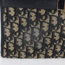 Christian Dior Trotter Canvas Shoulder Bag Navy Gold Auth 169874-2
