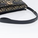 Christian Dior Trotter Canvas Shoulder Bag Navy Gold Auth 169874-8