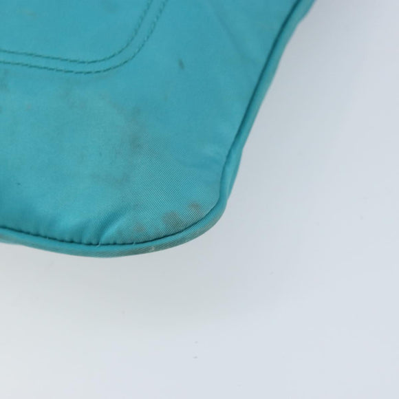 PRADA Shoulder Bag Nylon Light Blue Silver Auth 169875