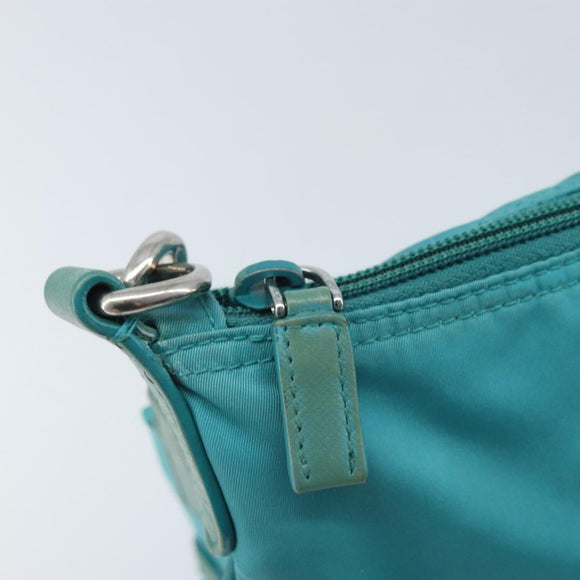 PRADA Shoulder Bag Nylon Light Blue Silver Auth 169875