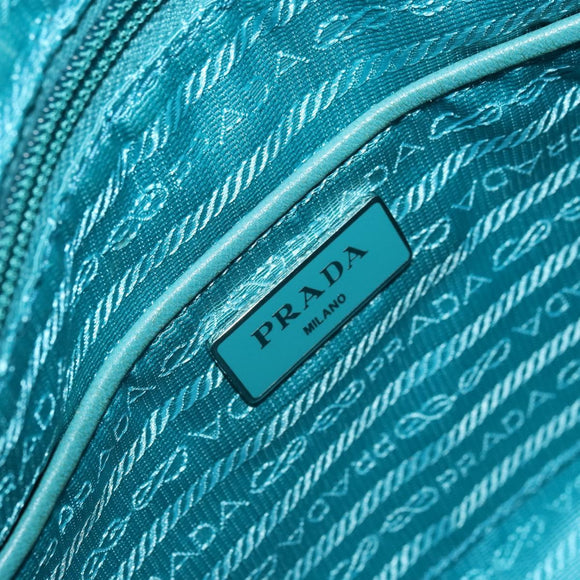 PRADA Shoulder Bag Nylon Light Blue Silver Auth 169875