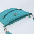 PRADA Shoulder Bag Nylon Light Blue Silver Auth 169875-6