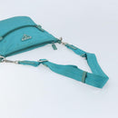 PRADA Shoulder Bag Nylon Light Blue Silver Auth 169875-7