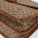 CELINE Macadam Canvas Shoulder Bag PVC Leather Beige Gold Auth 169877-11