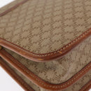 CELINE Macadam Canvas Shoulder Bag PVC Leather Beige Gold Auth 169877-12