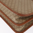 CELINE Macadam Canvas Shoulder Bag PVC Leather Beige Gold Auth 169877-13