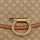 CELINE Macadam Canvas Shoulder Bag PVC Leather Beige Gold Auth 169877-14