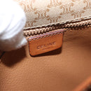 CELINE Macadam Canvas Shoulder Bag PVC Leather Beige Gold Auth 169877-16