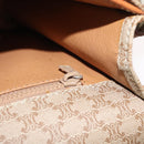 CELINE Macadam Canvas Shoulder Bag PVC Leather Beige Gold Auth 169877-23
