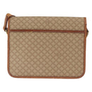 CELINE Macadam Canvas Shoulder Bag PVC Leather Beige Gold Auth 169877-3