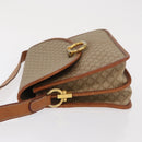 CELINE Macadam Canvas Shoulder Bag PVC Leather Beige Gold Auth 169877-5