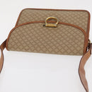 CELINE Macadam Canvas Shoulder Bag PVC Leather Beige Gold Auth 169877-6