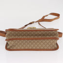 CELINE Macadam Canvas Shoulder Bag PVC Leather Beige Gold Auth 169877-9