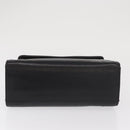 FENDI Hand Bag Leather Black Gold Auth 169891-6
